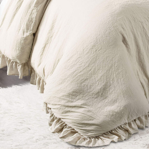 Lush Decor Reyna microfiber crinkle texture close-up illustrating soft breathable finish