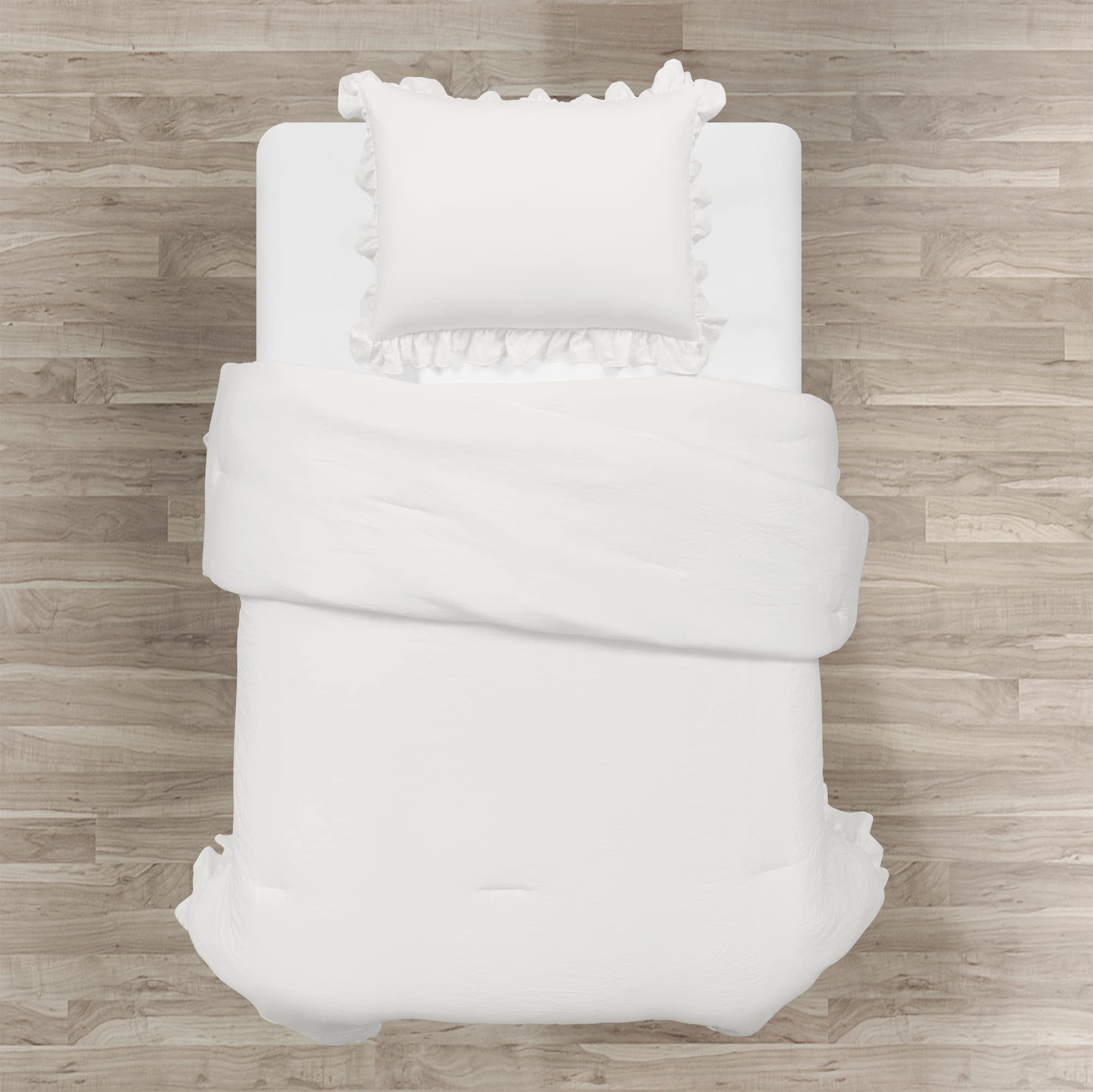 Lush Decor Reyna close-up of ruffle detail highlighting decorative texture and charm