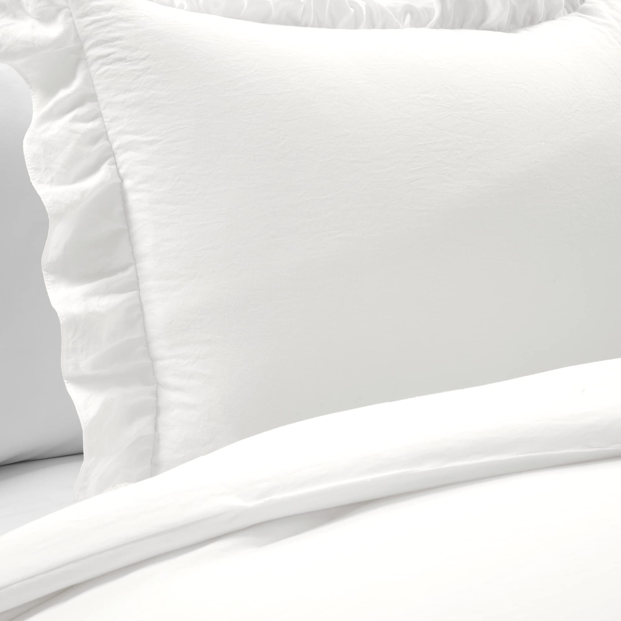Lush Decor Reyna ruffle edge profile emphasizing decorative trim and refined look