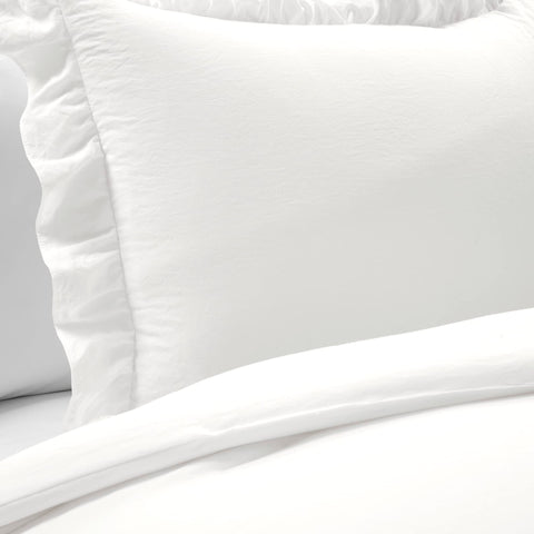 Lush Decor Reyna ruffle edge profile emphasizing decorative trim and refined look