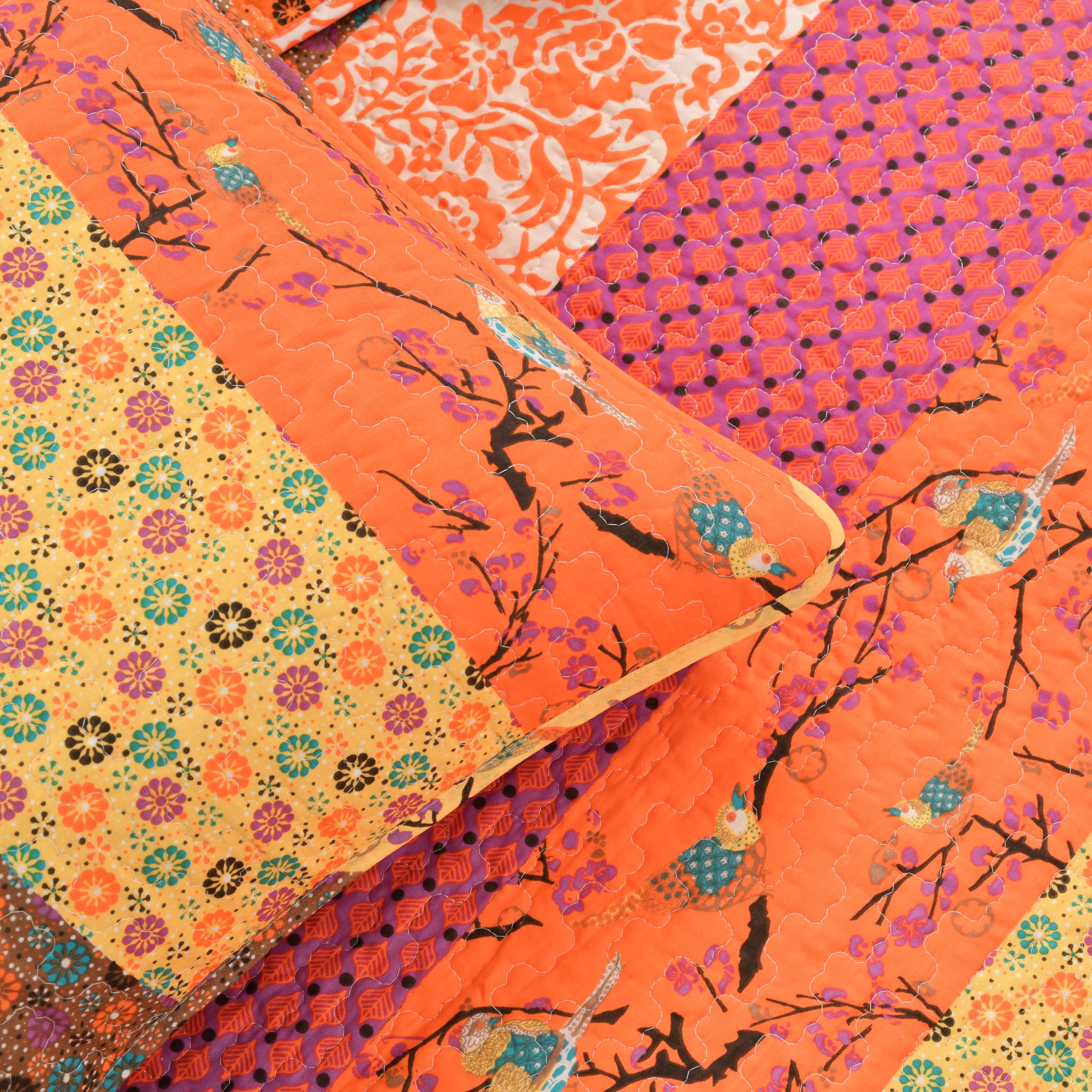 Lush Decor quilt on styled bed showing boho decor impact and cozy atmosphere