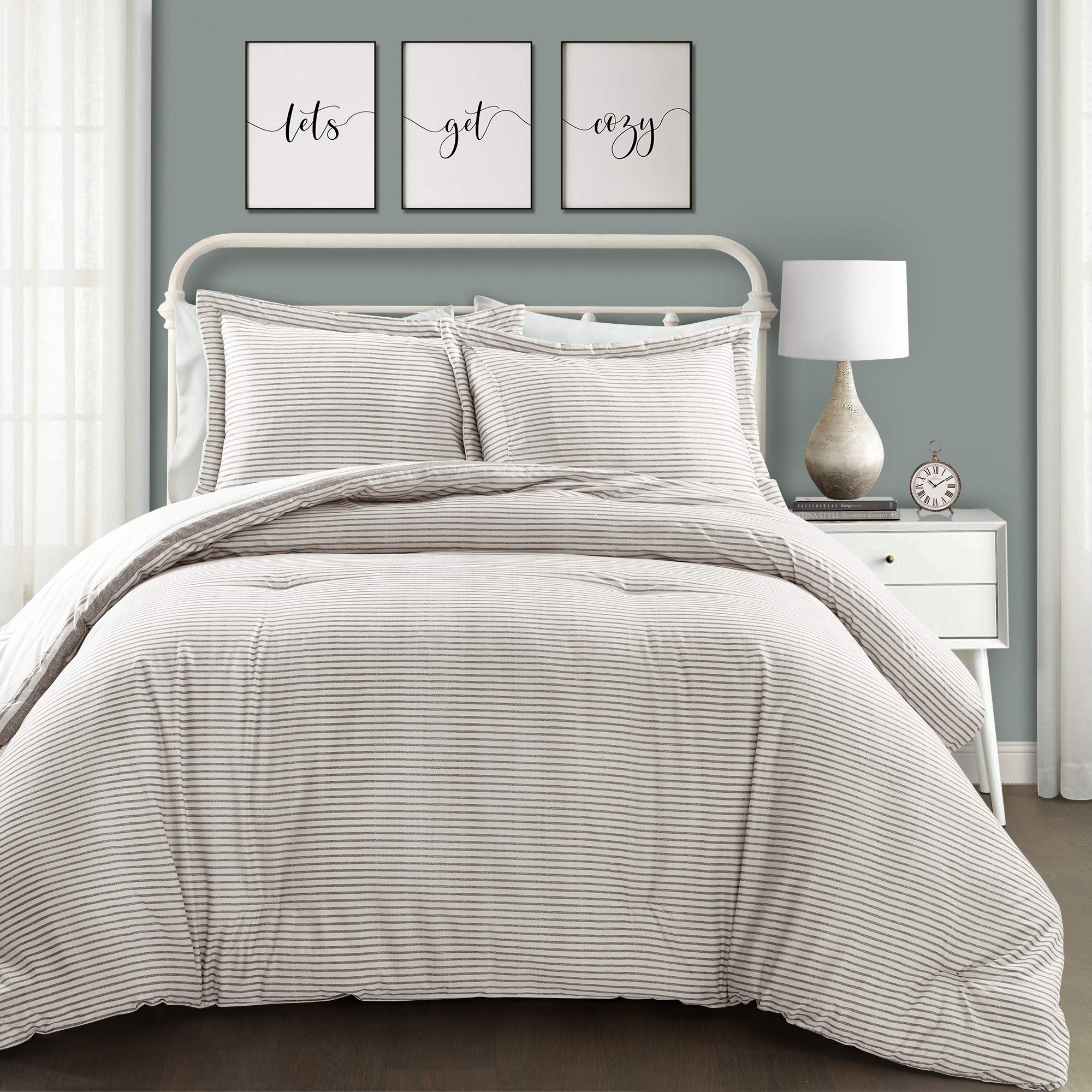Lush Decor pillow shams showing front and reverse for styling options