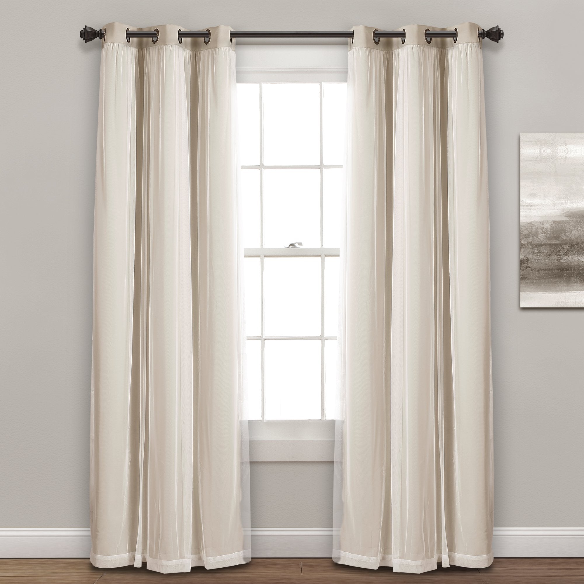 Lush Decor close-up of sheer overlay fabric showing light diffusion and soft privacy