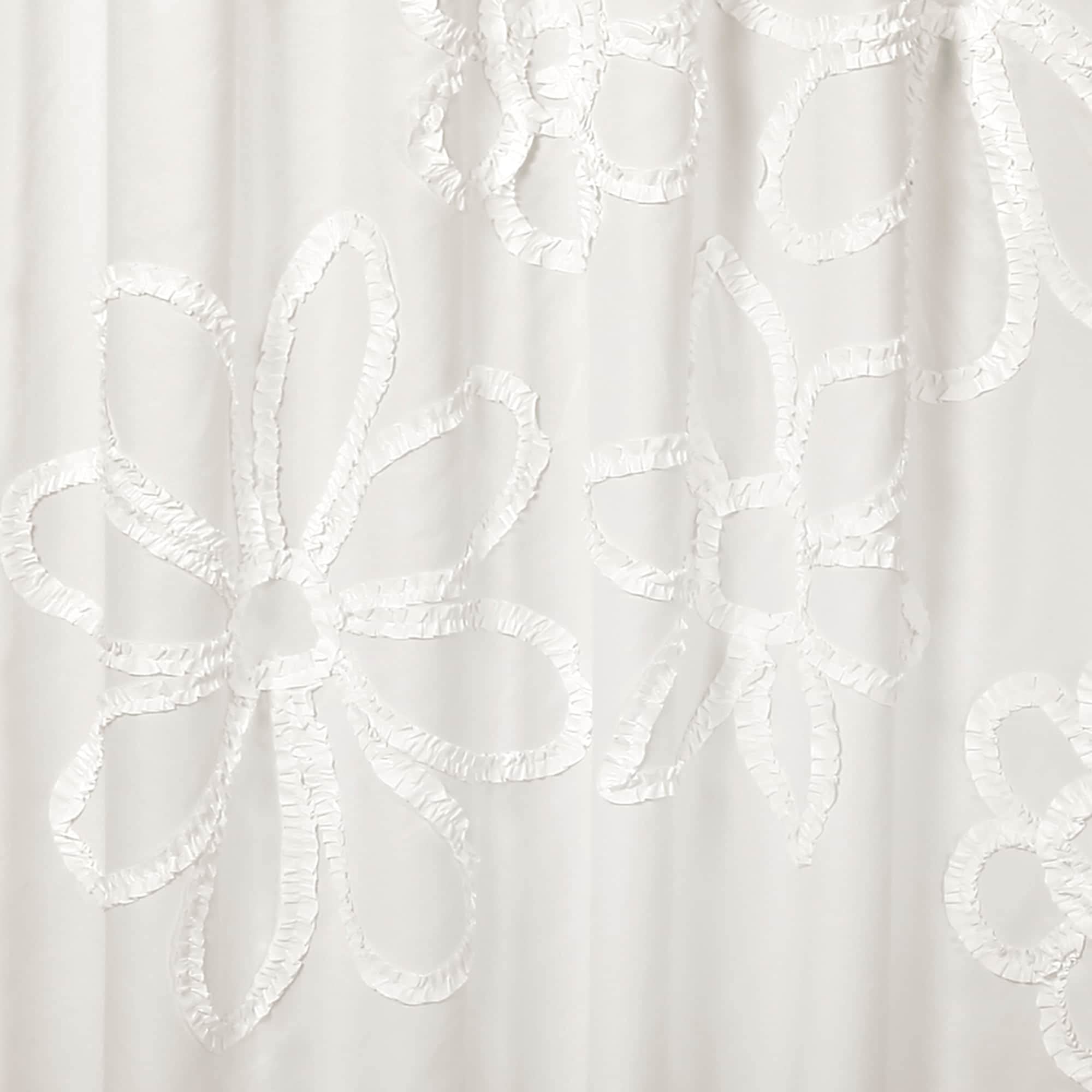 Lush Decor side view hung on a rod showing drape and easy installation benefit