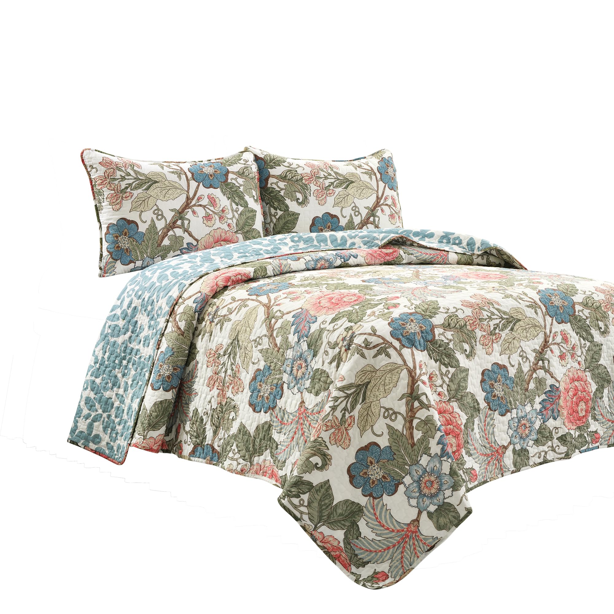Lush Decor king quilt draping over bed showing generous coverage and fit