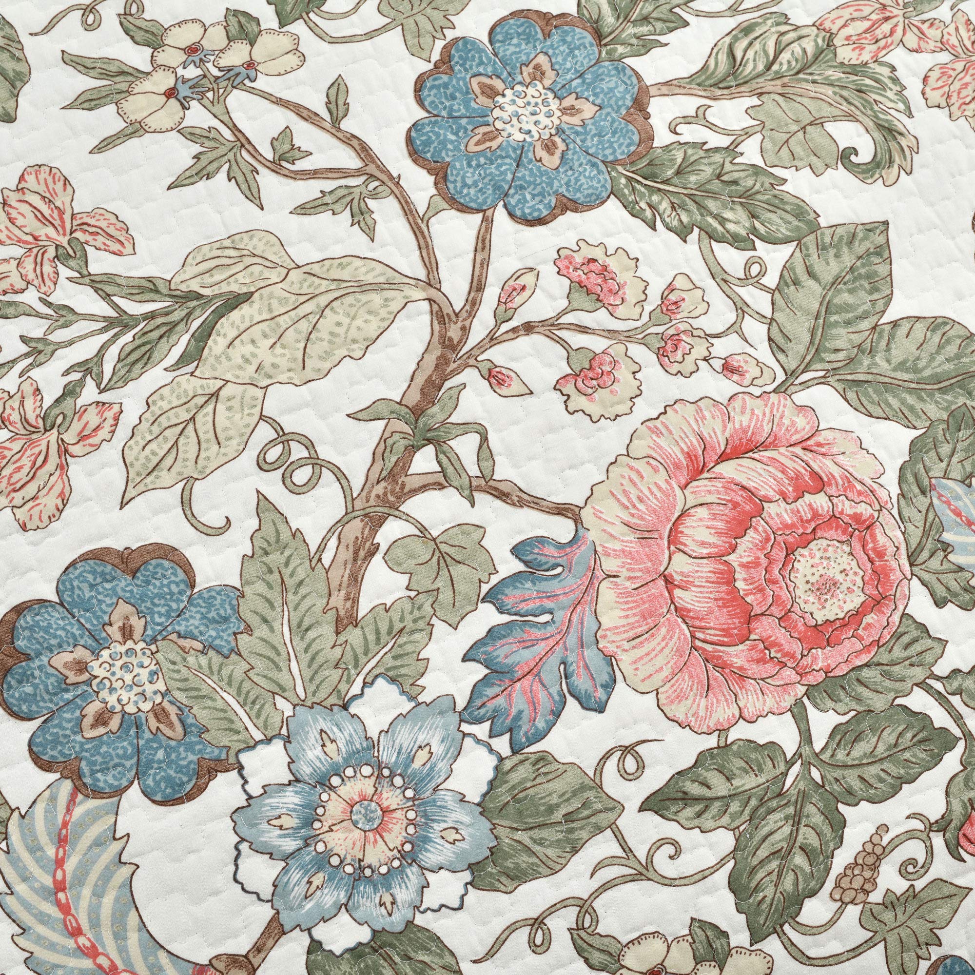 Lush Decor quilt close-up of cotton texture and quilted stitching for durability