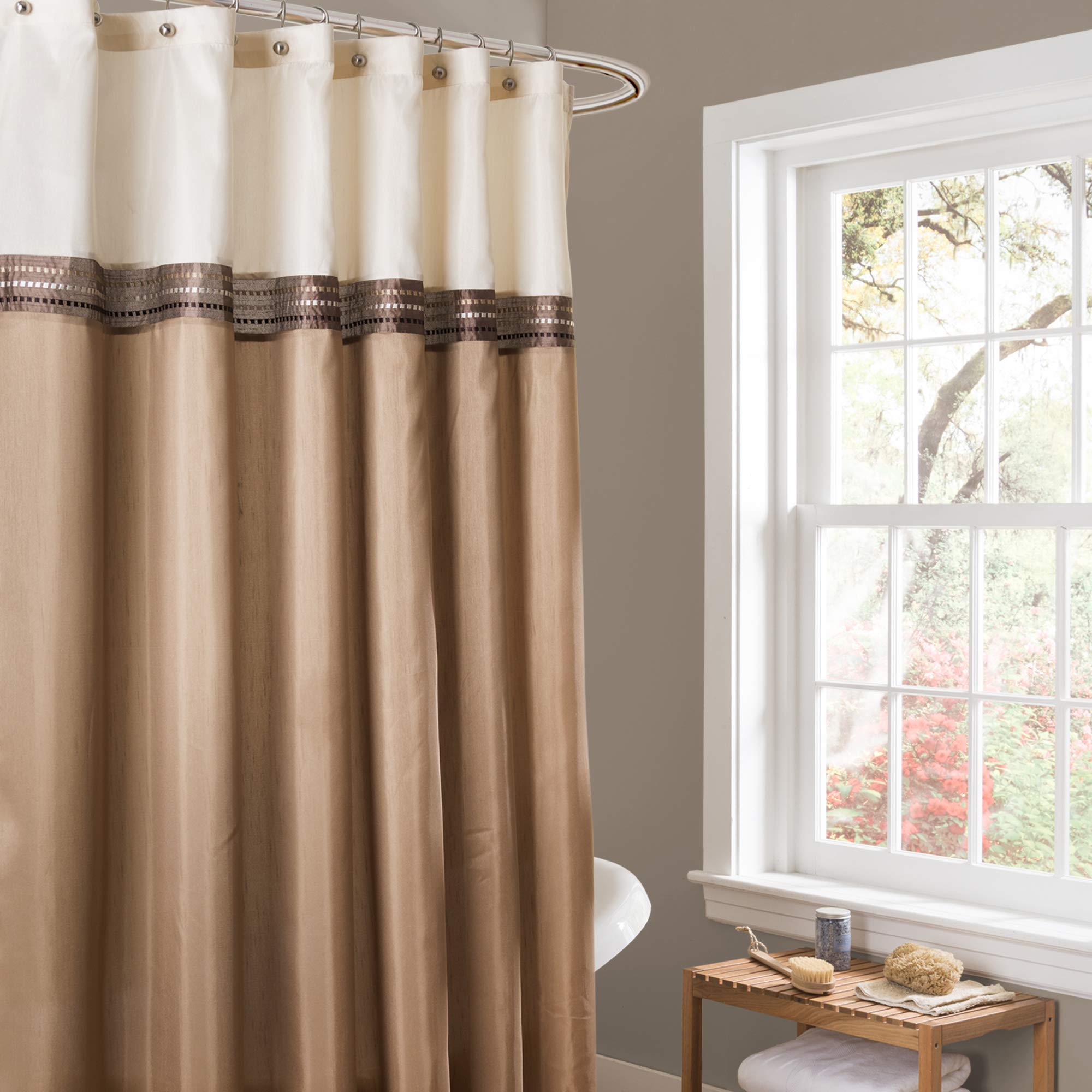 Lush Decor Terra front panel showing beige and ivory color blocking and elegance