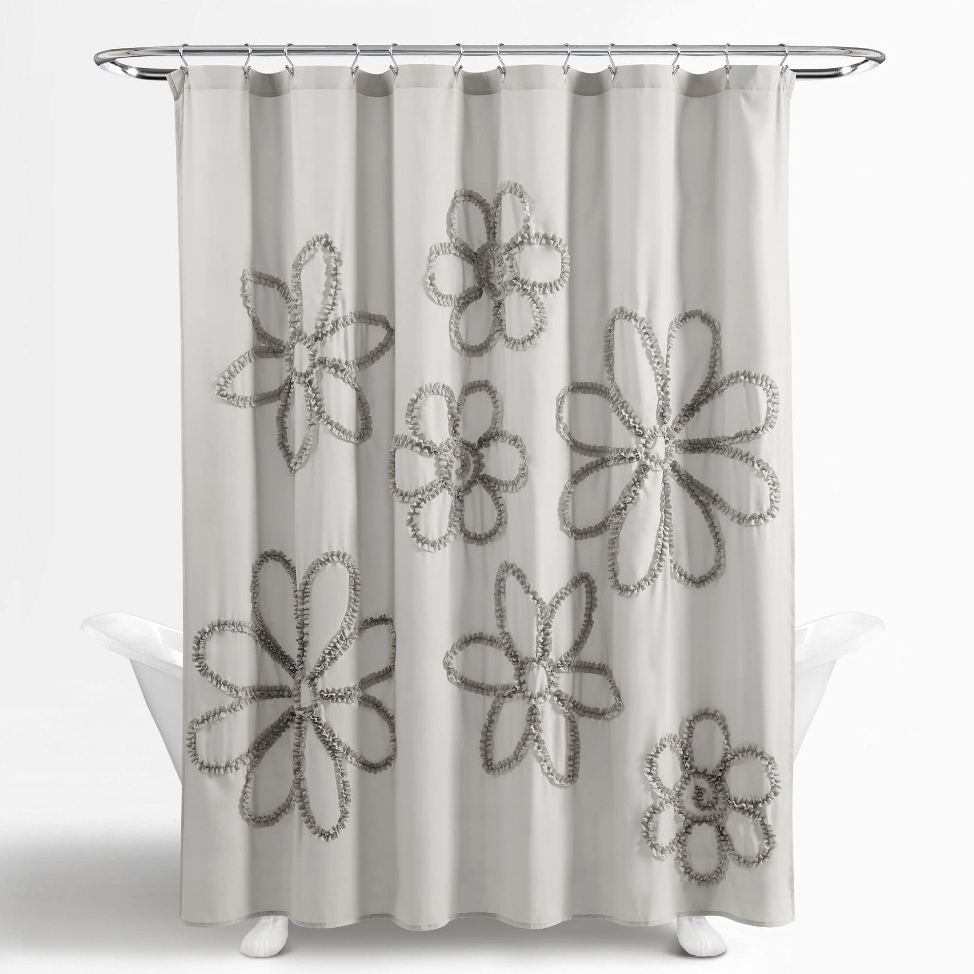 Lush Decor top buttonhole detail demonstrating 12-hole hanging convenience