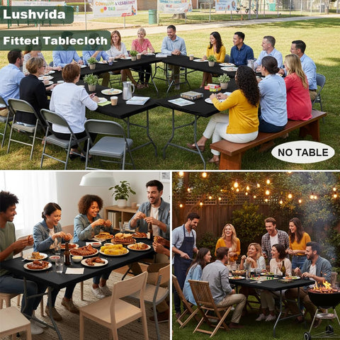 LUSHVIDA flannel-backed underside closeup protects table and adds grip