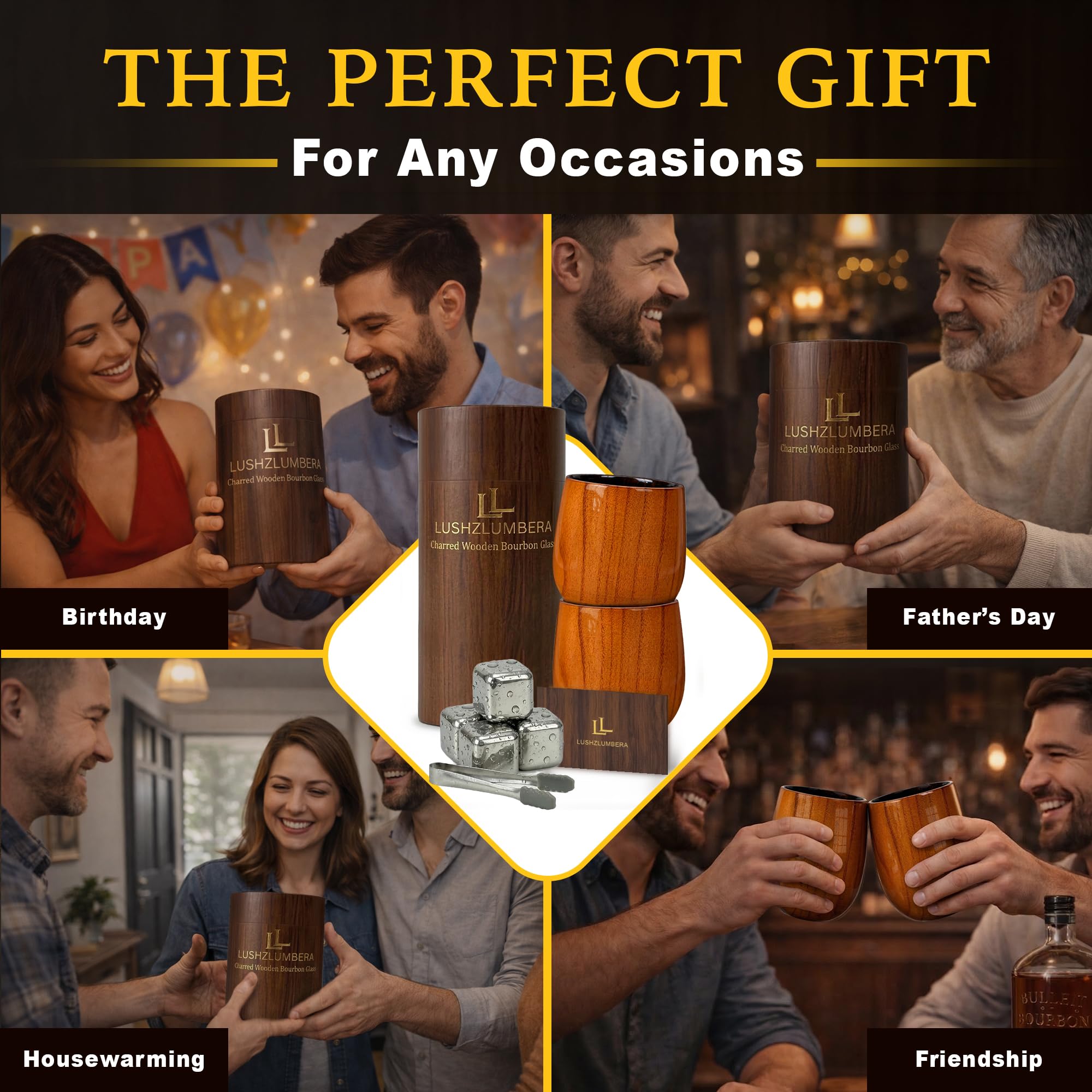 LUSHZLUMBERA branded gift tube in a lifestyle setting ideal for gifting