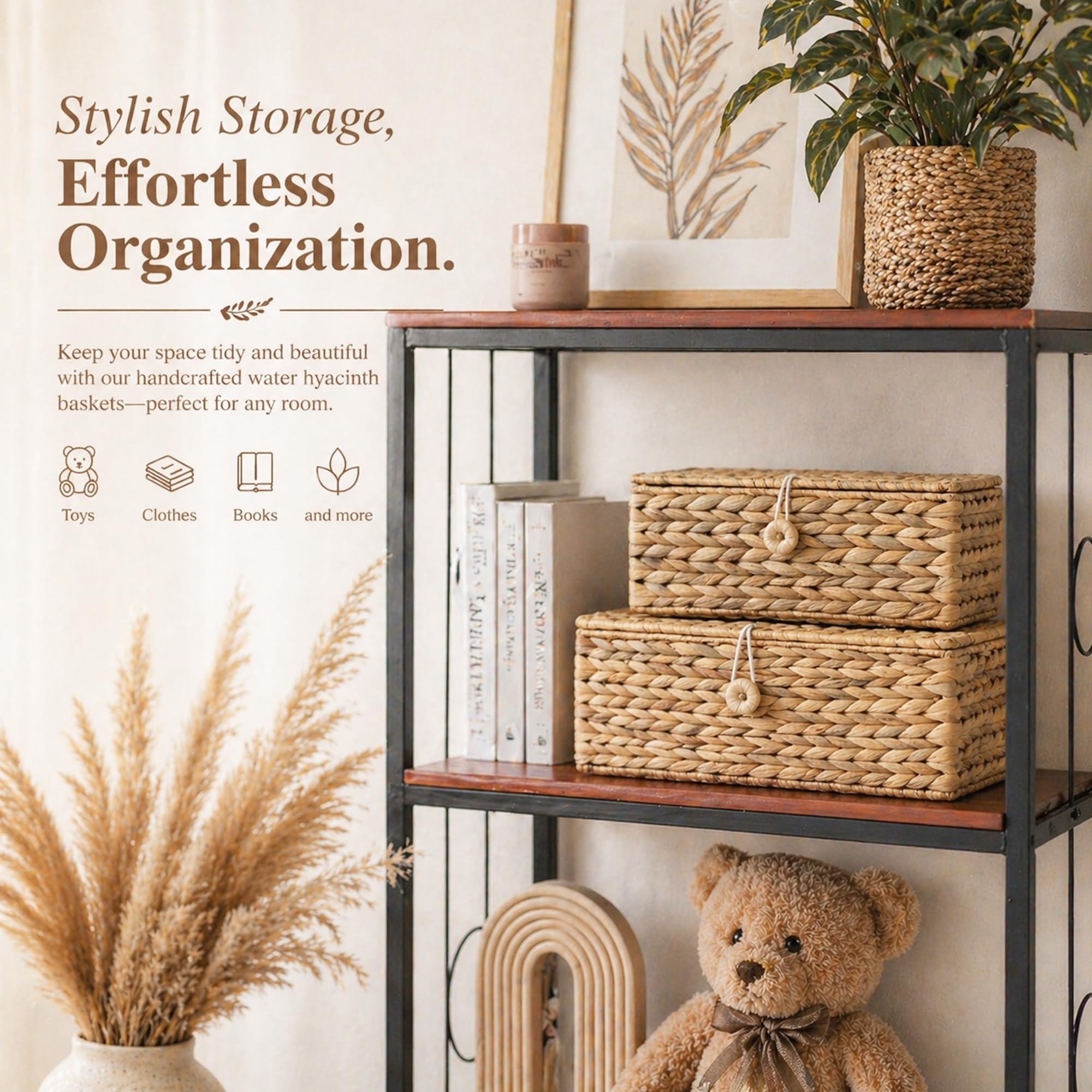 LUSYDECO basket held in hand showing scale and easy portability benefit