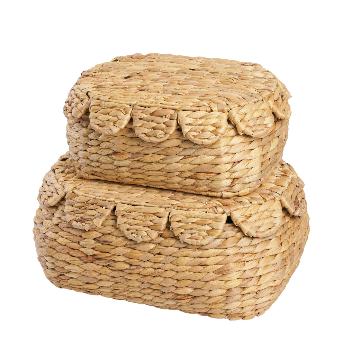 LUSYDECO front view of wicker basket set showing natural decor benefit
