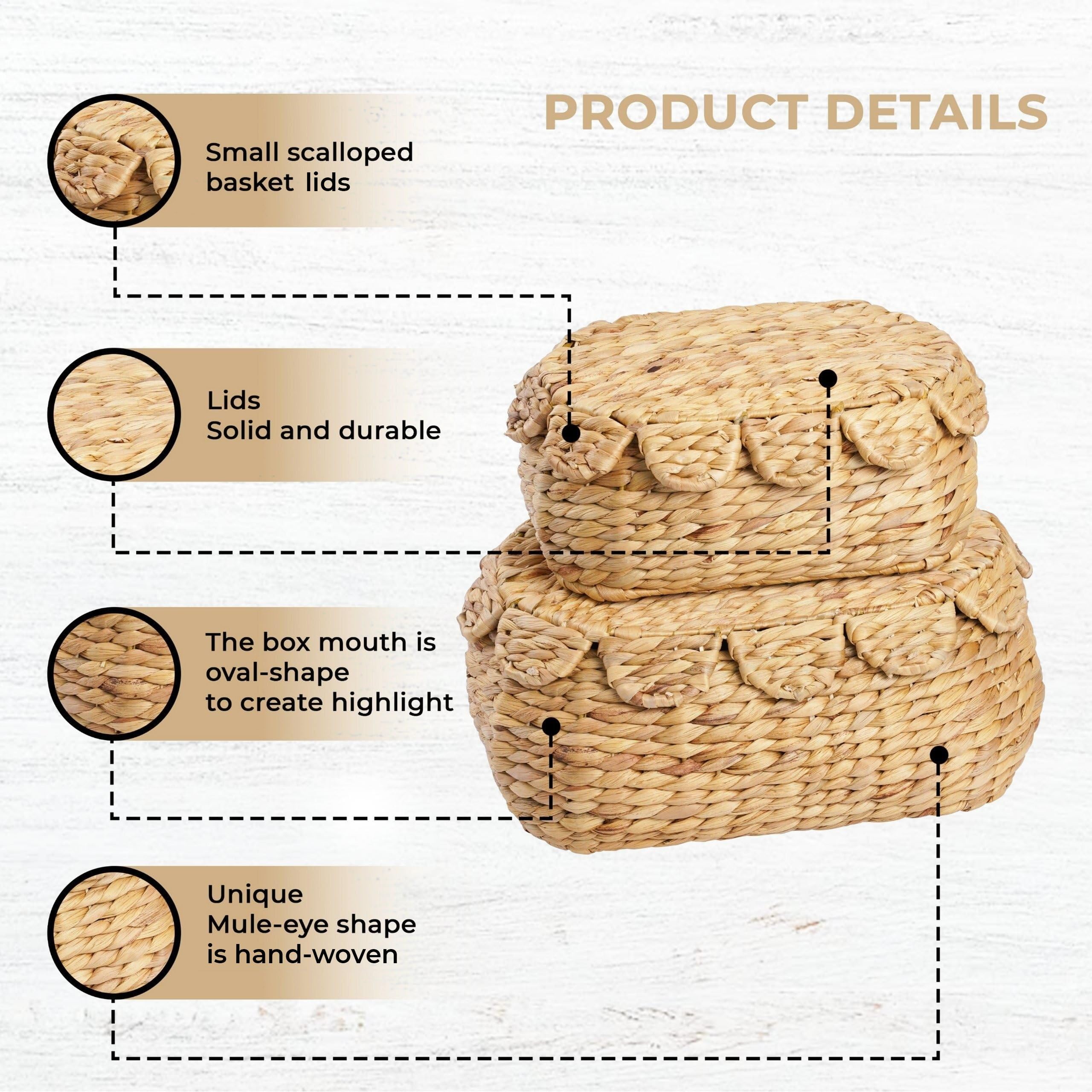 LUSYDECO side profile highlighting woven texture and durable look benefit