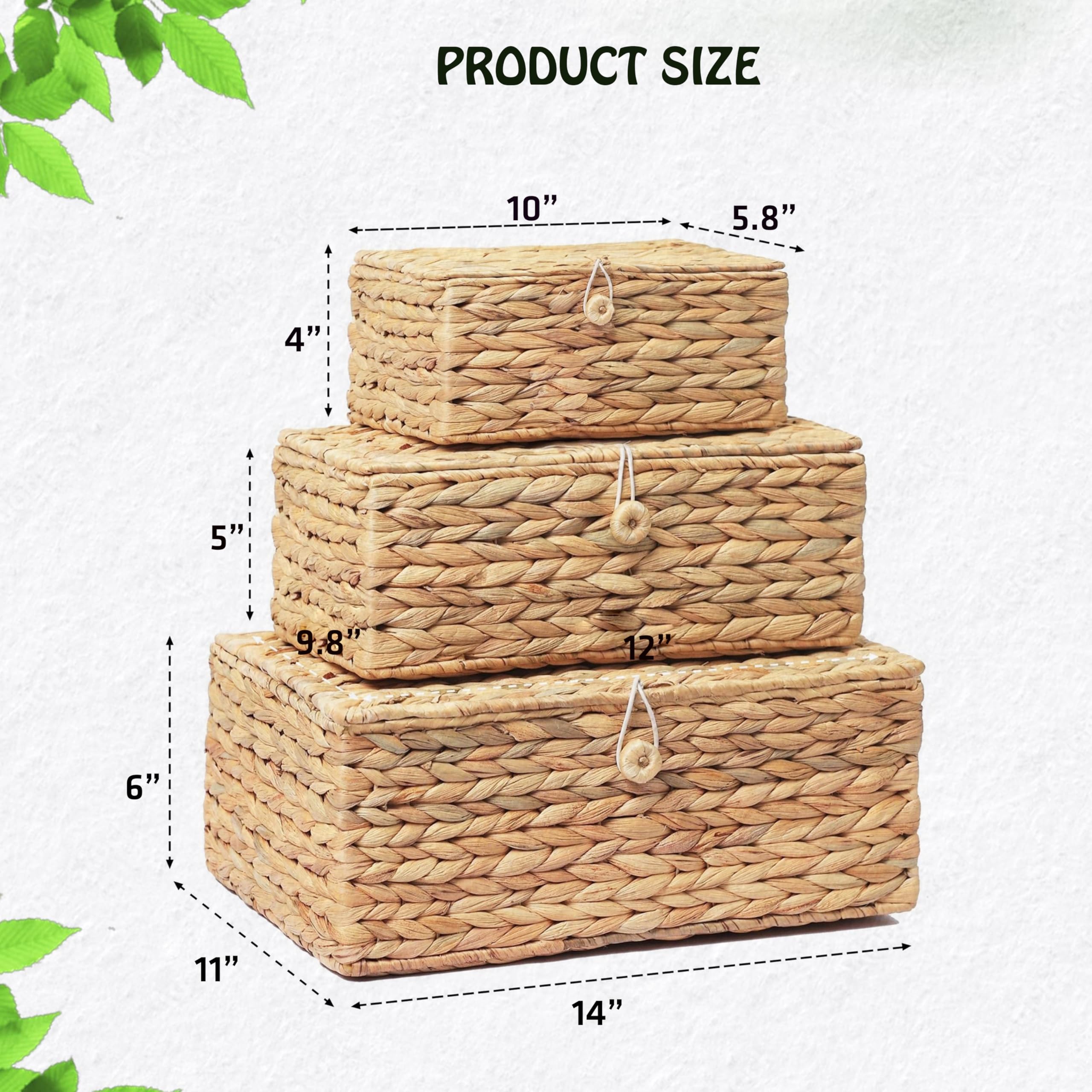 LUSYDECO woven water hyacinth texture closeup highlighting durable weave
