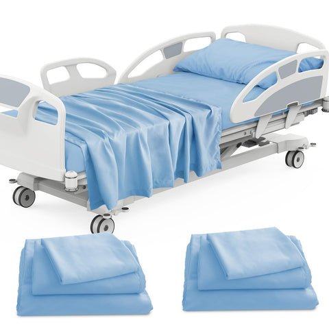 Luv4babe front view of 6-piece blue sheet set showing complete contents and neat packaging