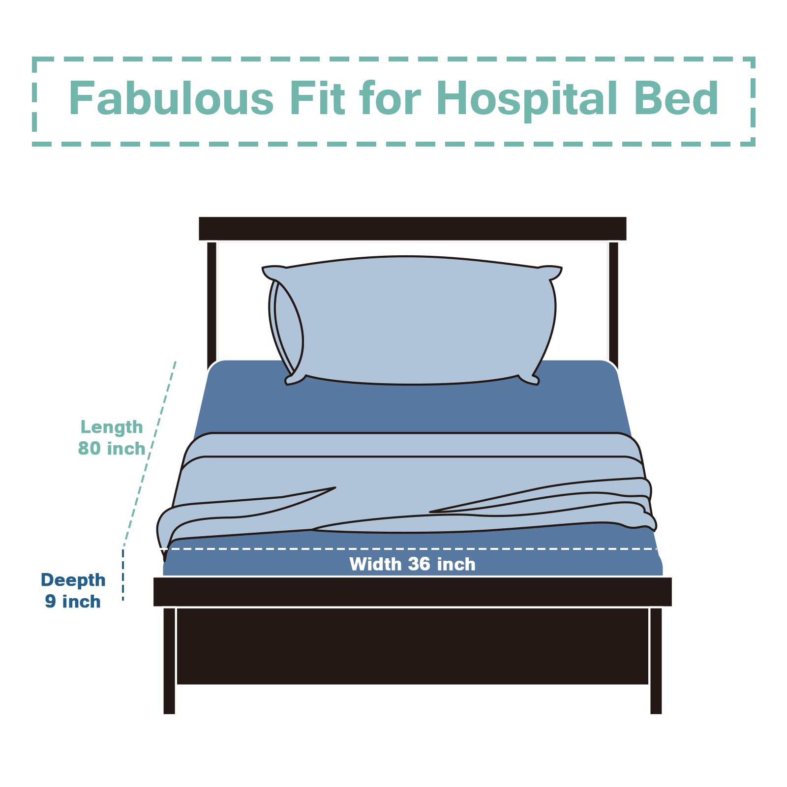 Luv4babe sheets installed on hospital-style bed demonstrating tidy look and caregiver ease