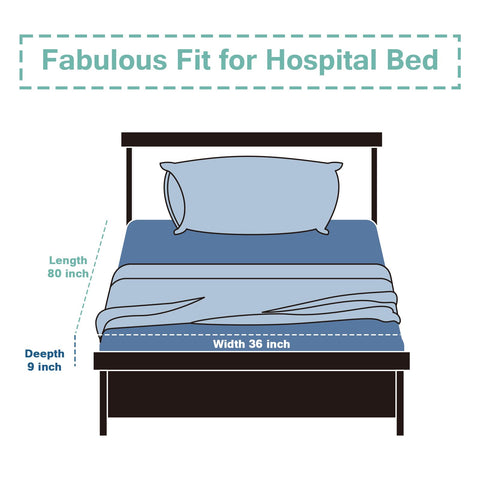 Luv4babe sheets installed on hospital-style bed demonstrating tidy look and caregiver ease