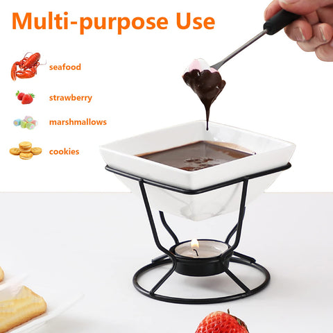 Luvan butter warmer in use with seafood showing melted butter ready to dip
