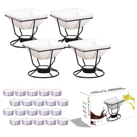 Luvan front view showing four ceramic butter warmers for elegant serving
