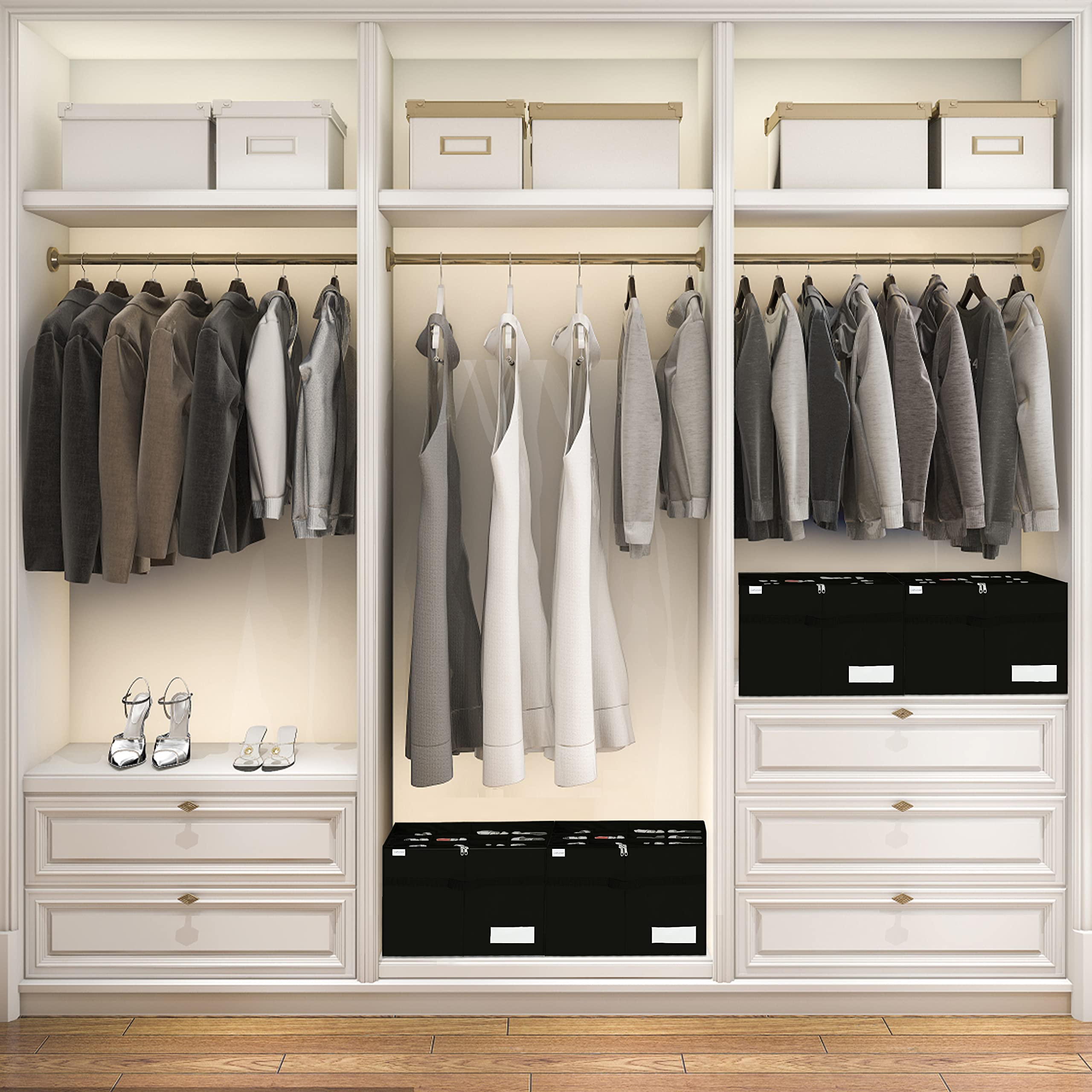 LUVHOMEE close-up of individual compartments showing organized shoes clearly