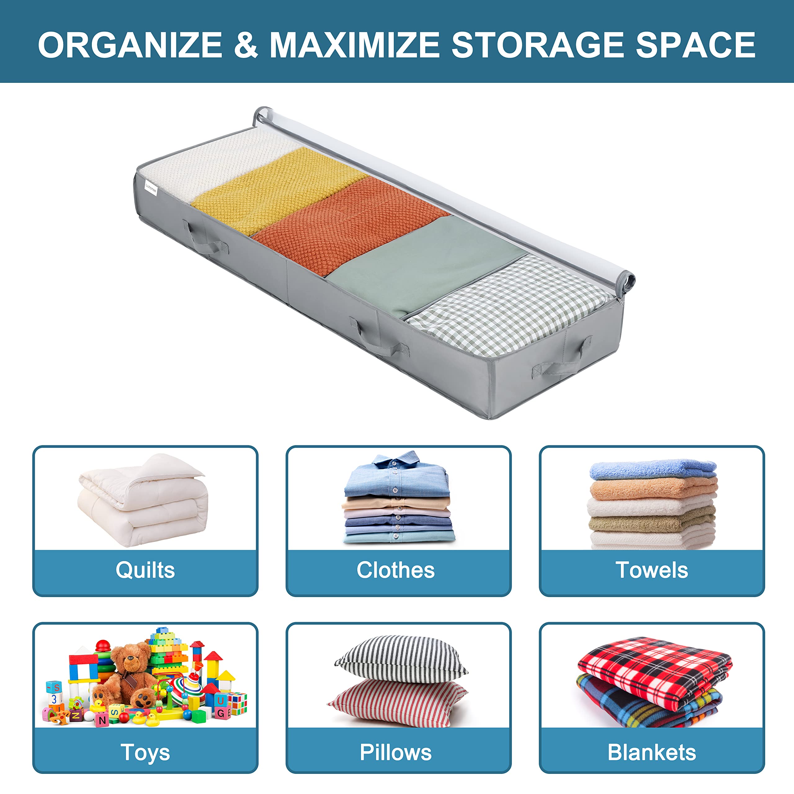 LUVHOMEE adjustable divider top view organizing clothes into sections