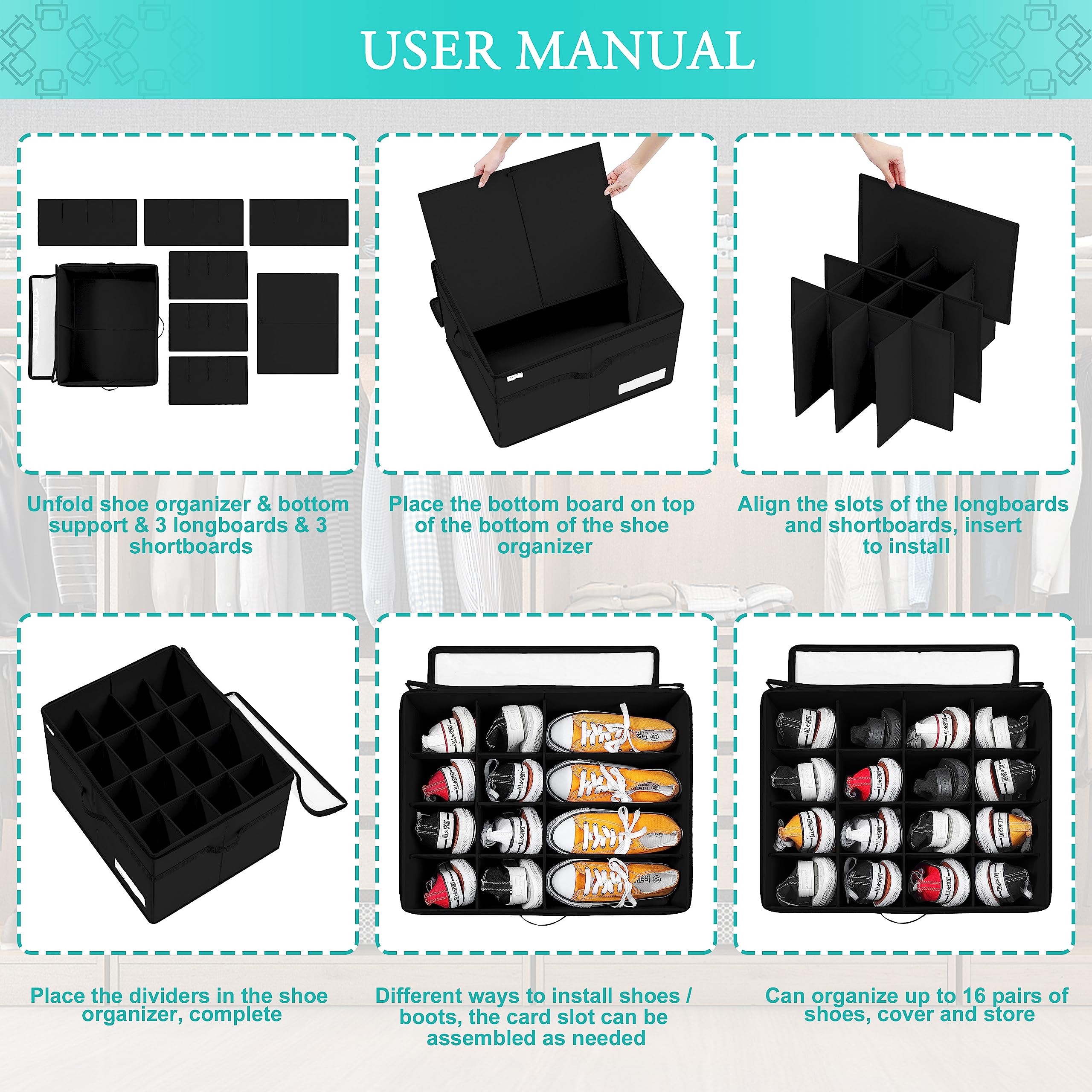LUVHOMEE folded flat for compact storage to save closet or shelf space