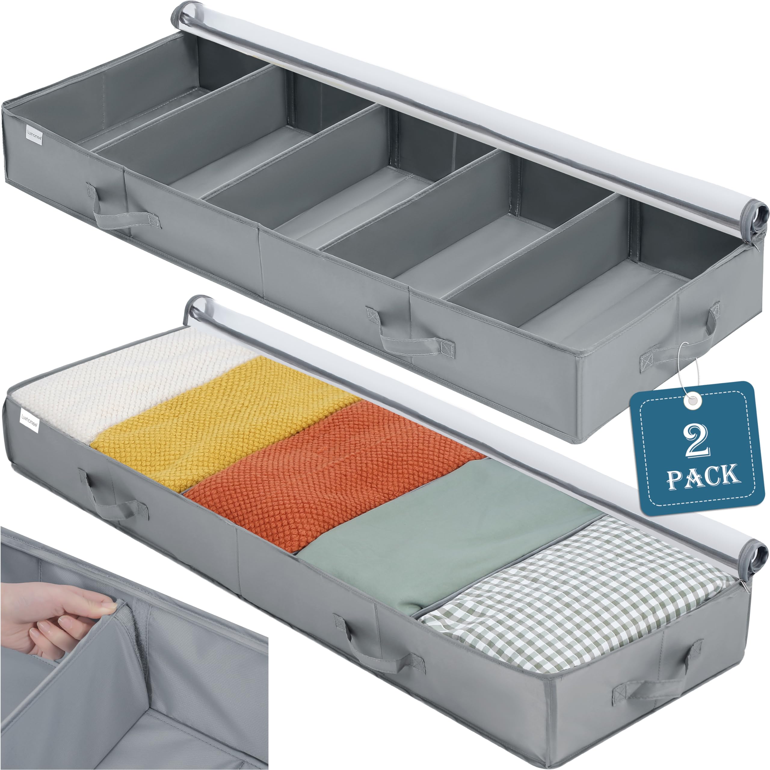 LUVHOMEE front view clear under bed storage showing visibility benefit