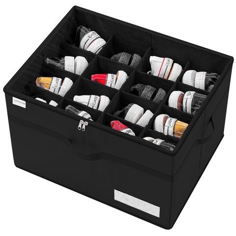 LUVHOMEE front view showing clear panels and 16 compartments for fast selection
