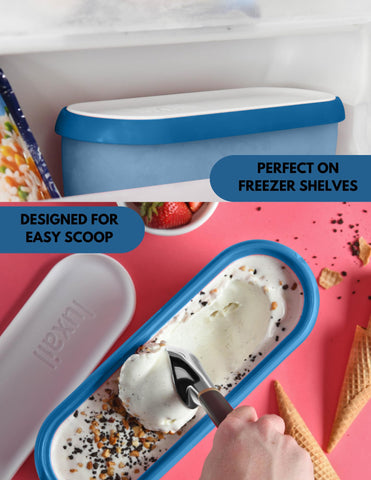 luxail stacked containers in freezer demonstrating space-saving organization