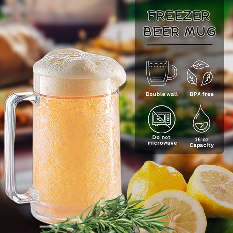 luxail mug filled with beer demonstrating sustained chill and no dilution benefit