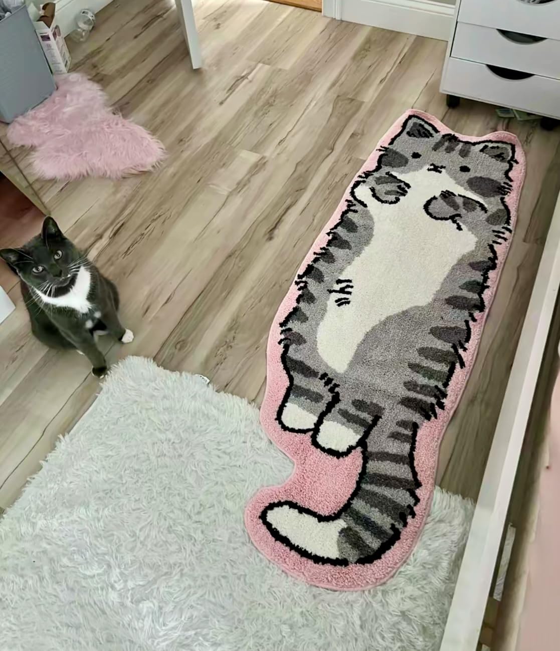 Luxape rug backside showing non-slip backing for safer placement