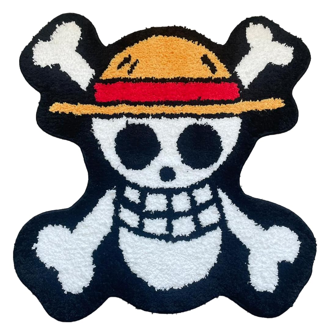 Luxape front view rug showing anime graphic and bold colors, adds pop to room