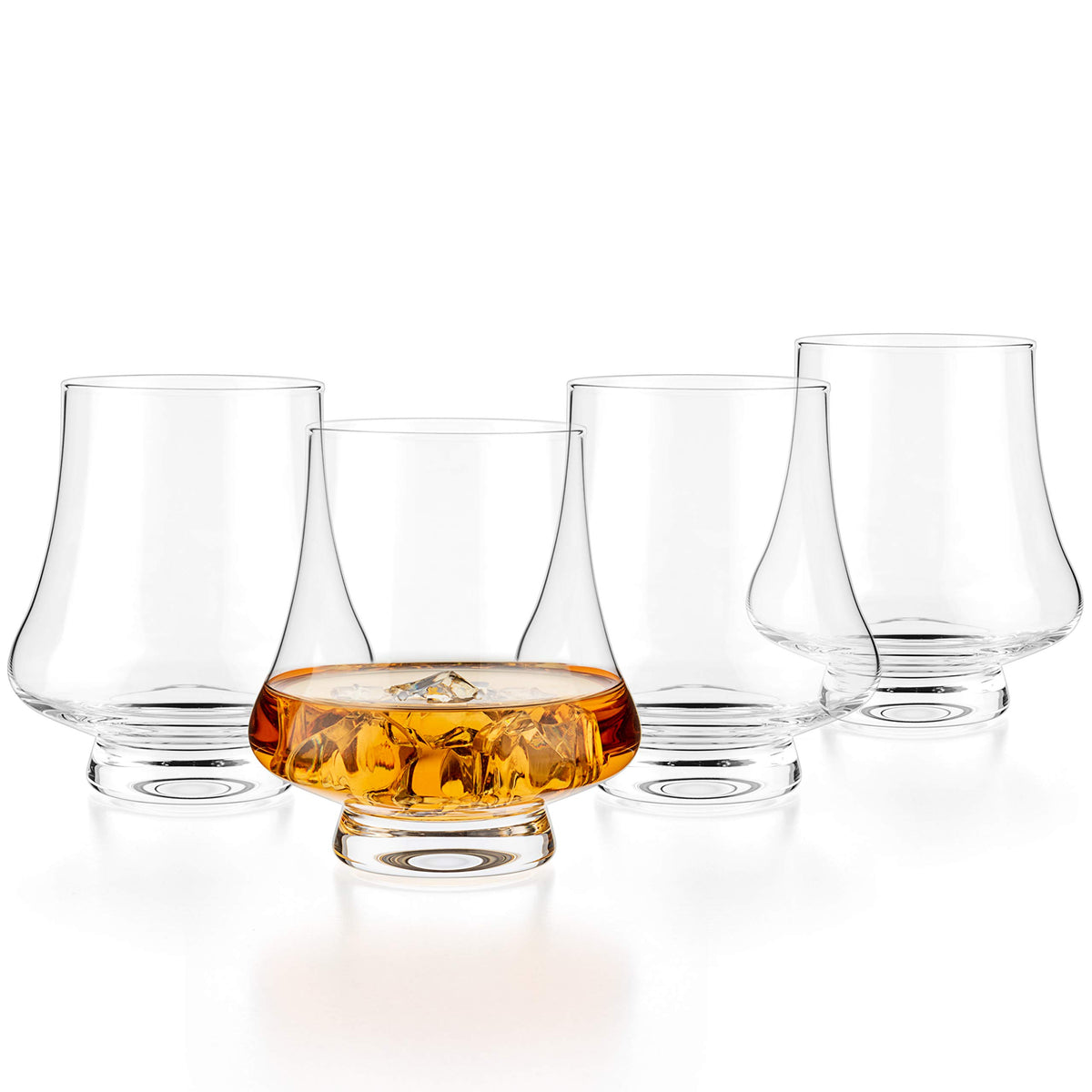 LUXBE front view set of four crystal snifters showcasing elegant shape and clarity
