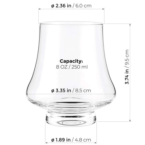 LUXBE glass in hand with bourbon showing focused aroma and sipping control