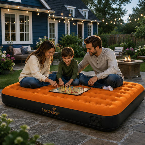 Luxchoice mattress folded in carry bag for easy transport and storage