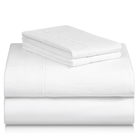 LuxClub sheets styled in bedroom showing color variety for coordinated décor