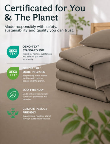 LuxClub care and wash label detail showing easy-care benefits