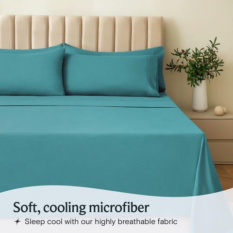 LuxClub microfiber close-up texture revealing soft double-brushed finish for comfort