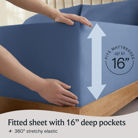 LuxClub fitted sheet tucked under mattress showing strong elastic hold benefit