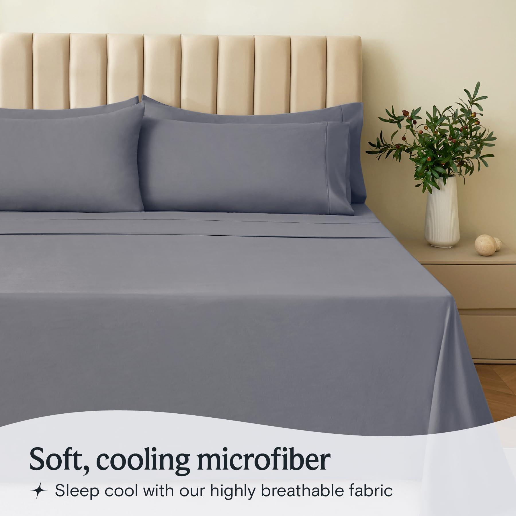 LuxClub flat sheet texture detail displaying soft double-brushed microfiber comfort