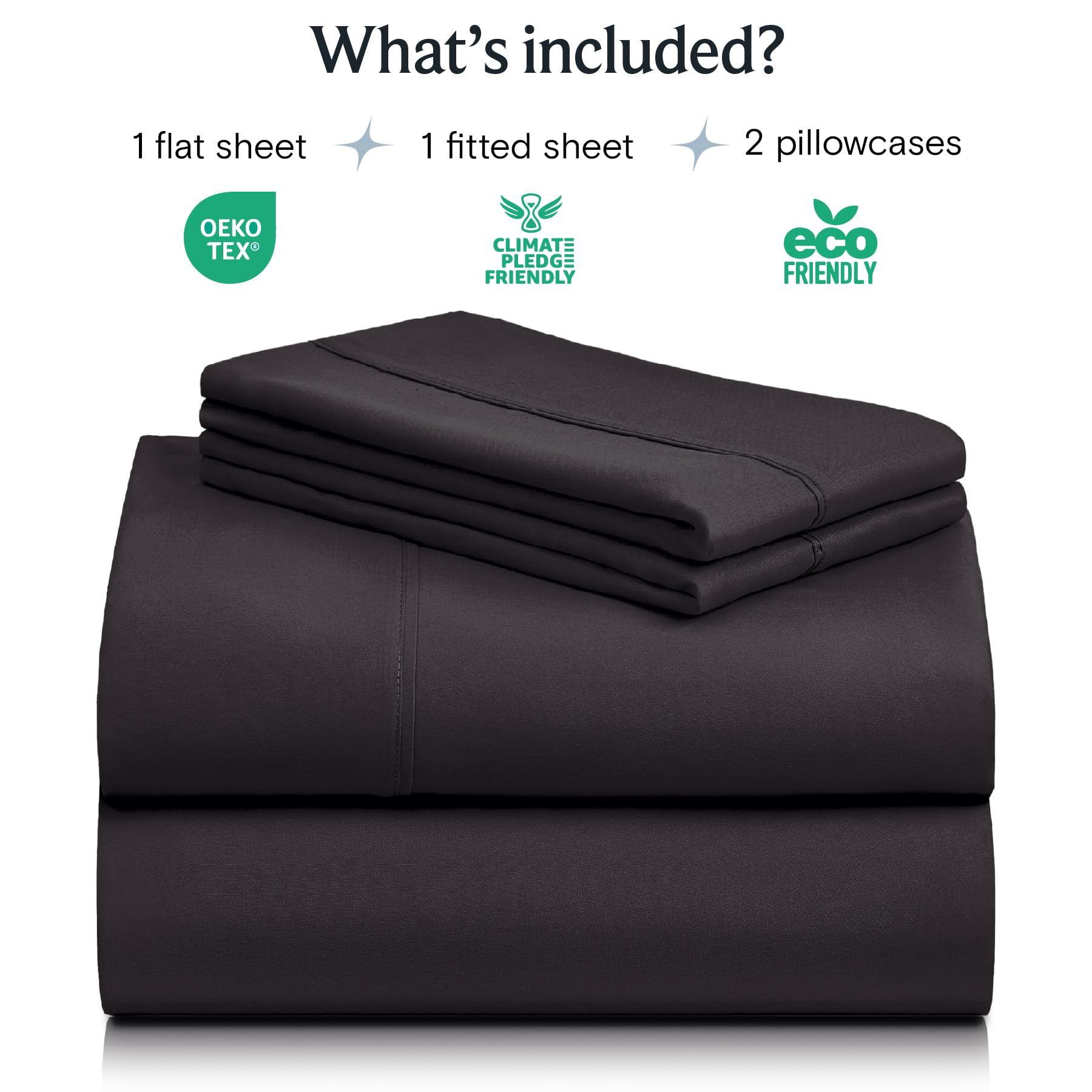 LuxClub fitted sheet close-up showing deep pocket and secure fit benefit