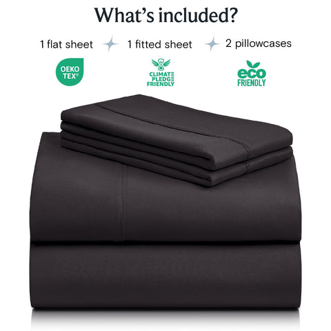 LuxClub fitted sheet close-up showing deep pocket and secure fit benefit