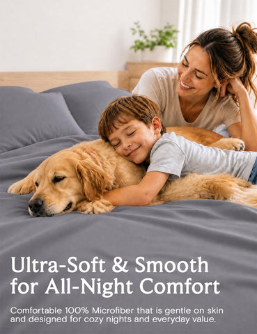 LuxClub fitted sheet deep pocket close-up highlighting secure 18-inch fit