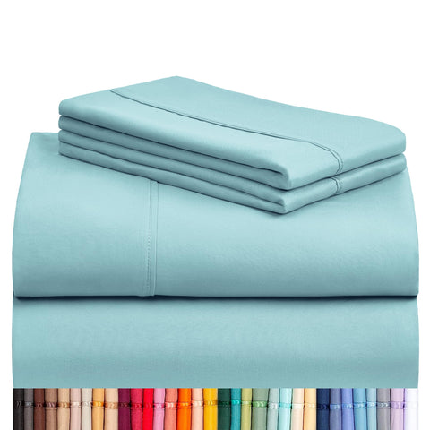 LuxClub front packaging showcasing complete king sheet set and color