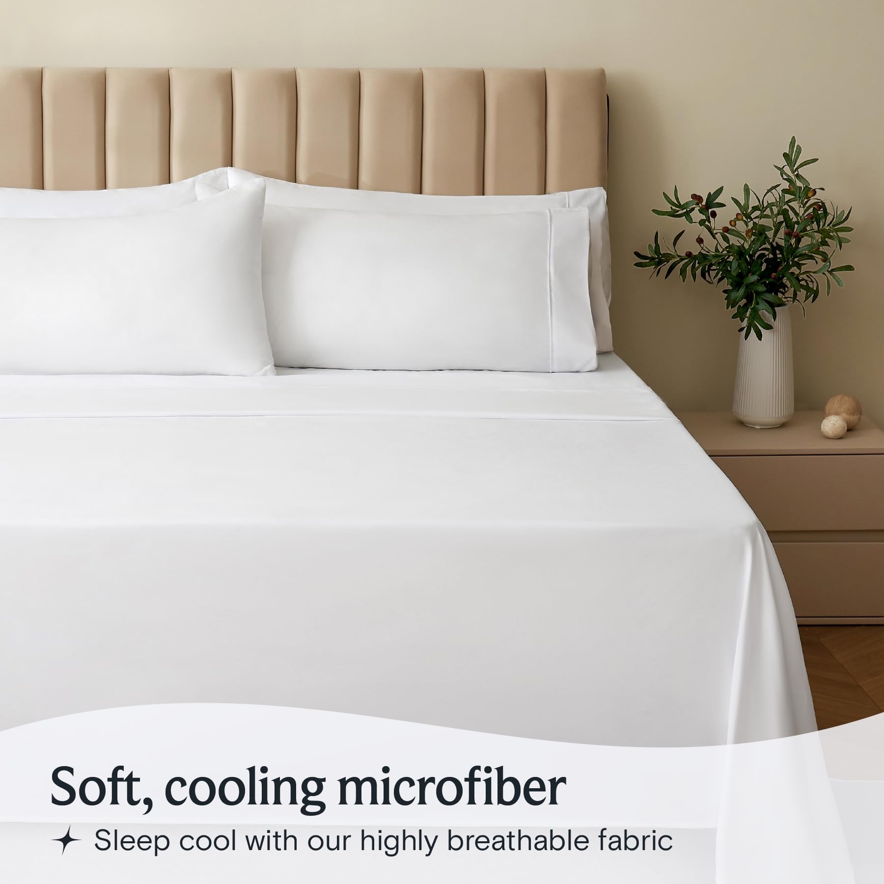 LuxClub close-up of double-brushed microfiber texture for silky-soft comfort benefit