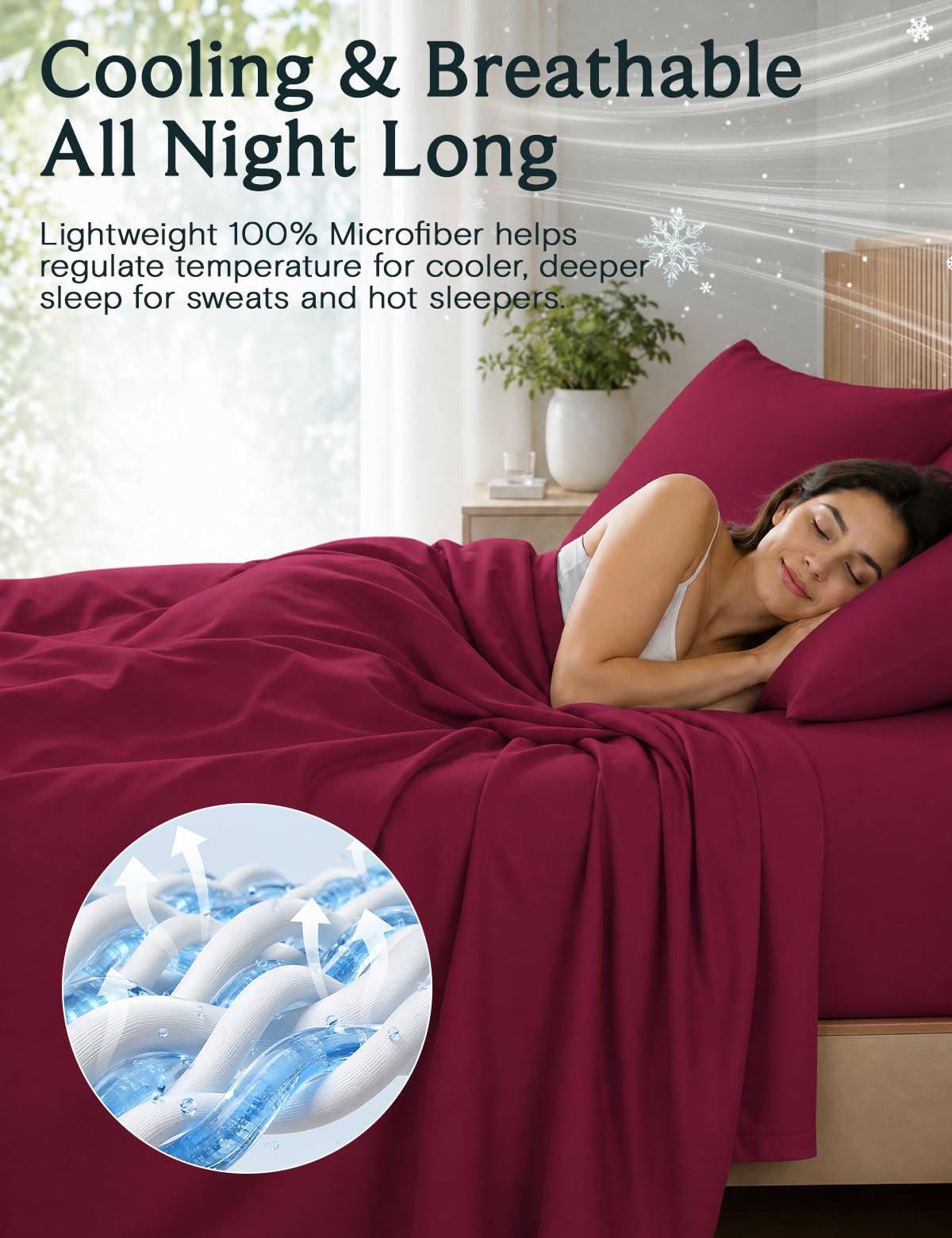 LuxClub fitted sheet pocket demo displaying 18-inch depth accommodating tall mattresses