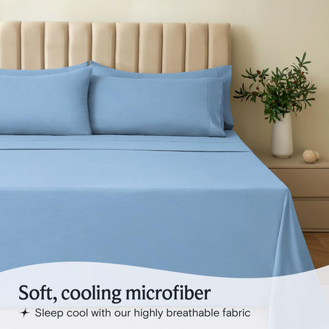 LuxClub flat sheet close texture highlighting soft, breathable finish