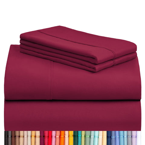 LuxClub front packaging showing queen sheet set and included pieces for quick identification