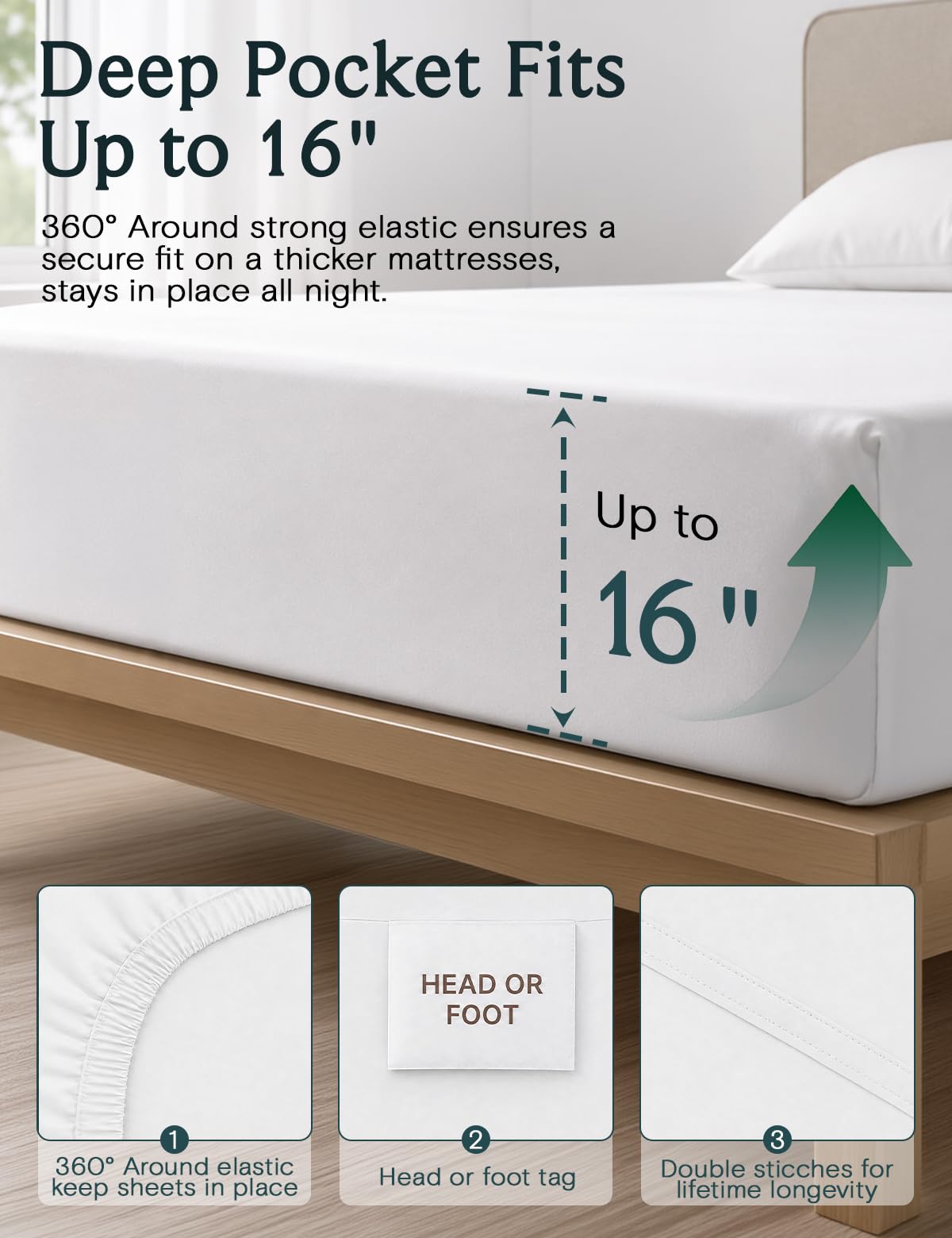 LuxClub flat sheet folded neatly to show smooth, wrinkle-resistant finish for easy care