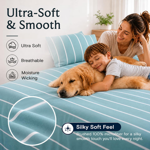 LuxClub deep-pocket fitted sheet detail demonstrating secure hold